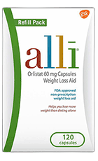 Alli Weight Loss Pills Review – FDA-Approved Fat Blocking Supplement Bottle Image