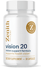 Zenith Labs Vision 20 Review – Eye Health Support Supplement Bottle
